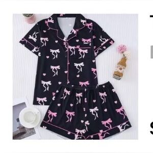Chic Black and Pink Women's Pajama Set